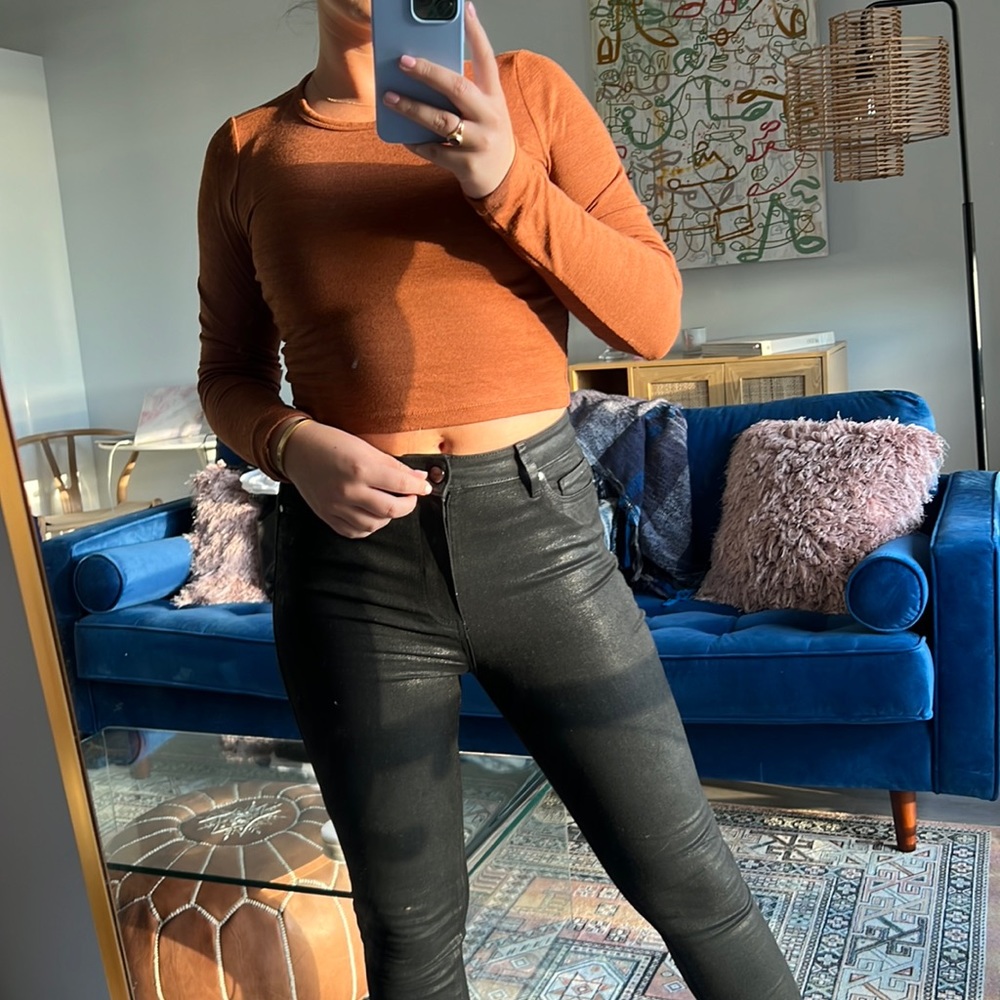 Wilfred Free rust cropped crew neck top